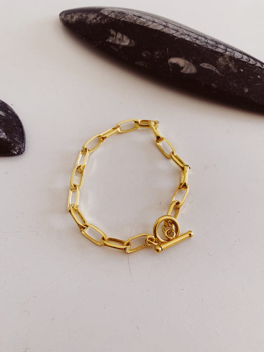 Link Chain Bracelet :18k gold filled on sterling silver - KathyRossJewelry