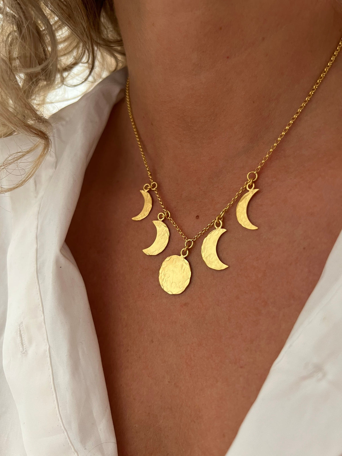 18k gold filled sterling silver Moon phase necklace - KathyRossJewelry