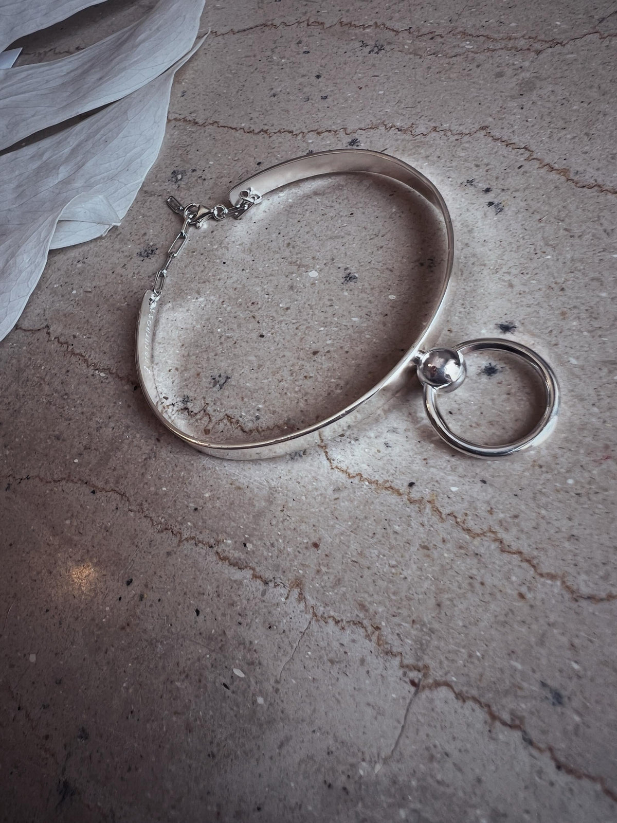 Silver brecelet with hoop - KathyRossJewelry