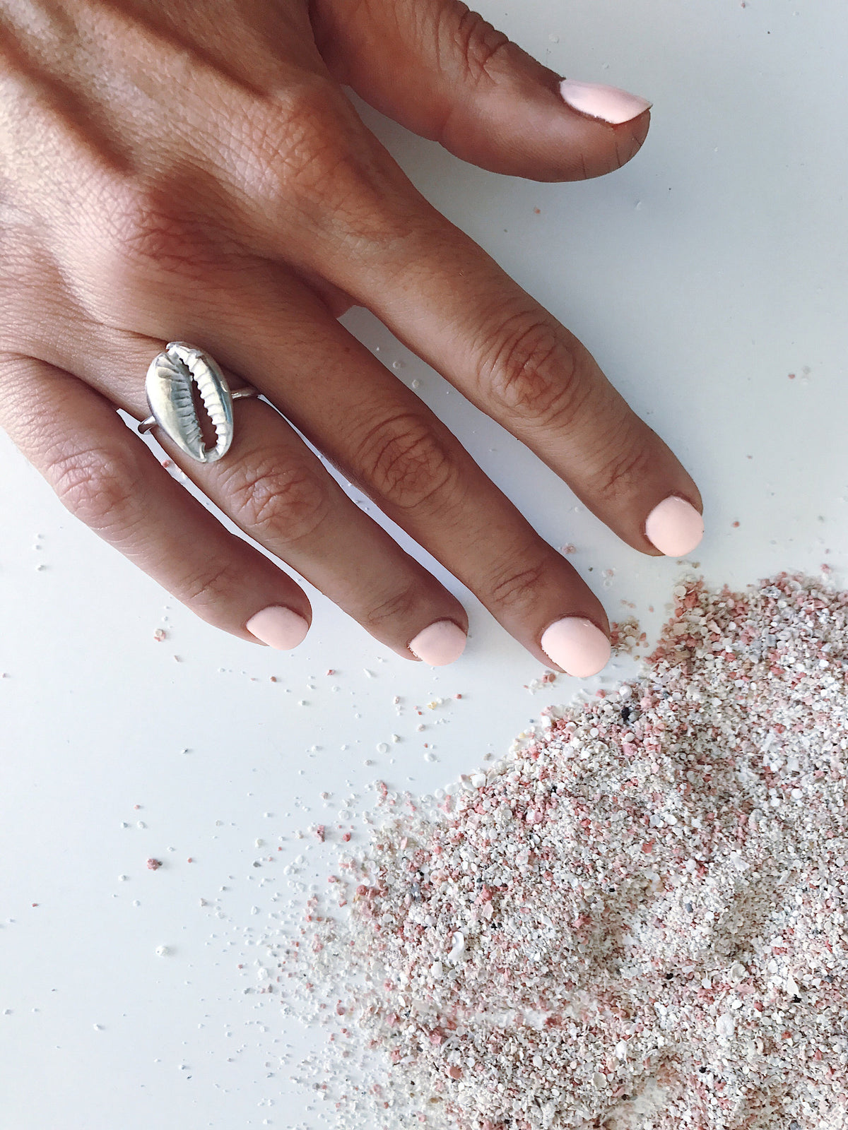 Silver 925 puka shell ring - KathyRossJewelry