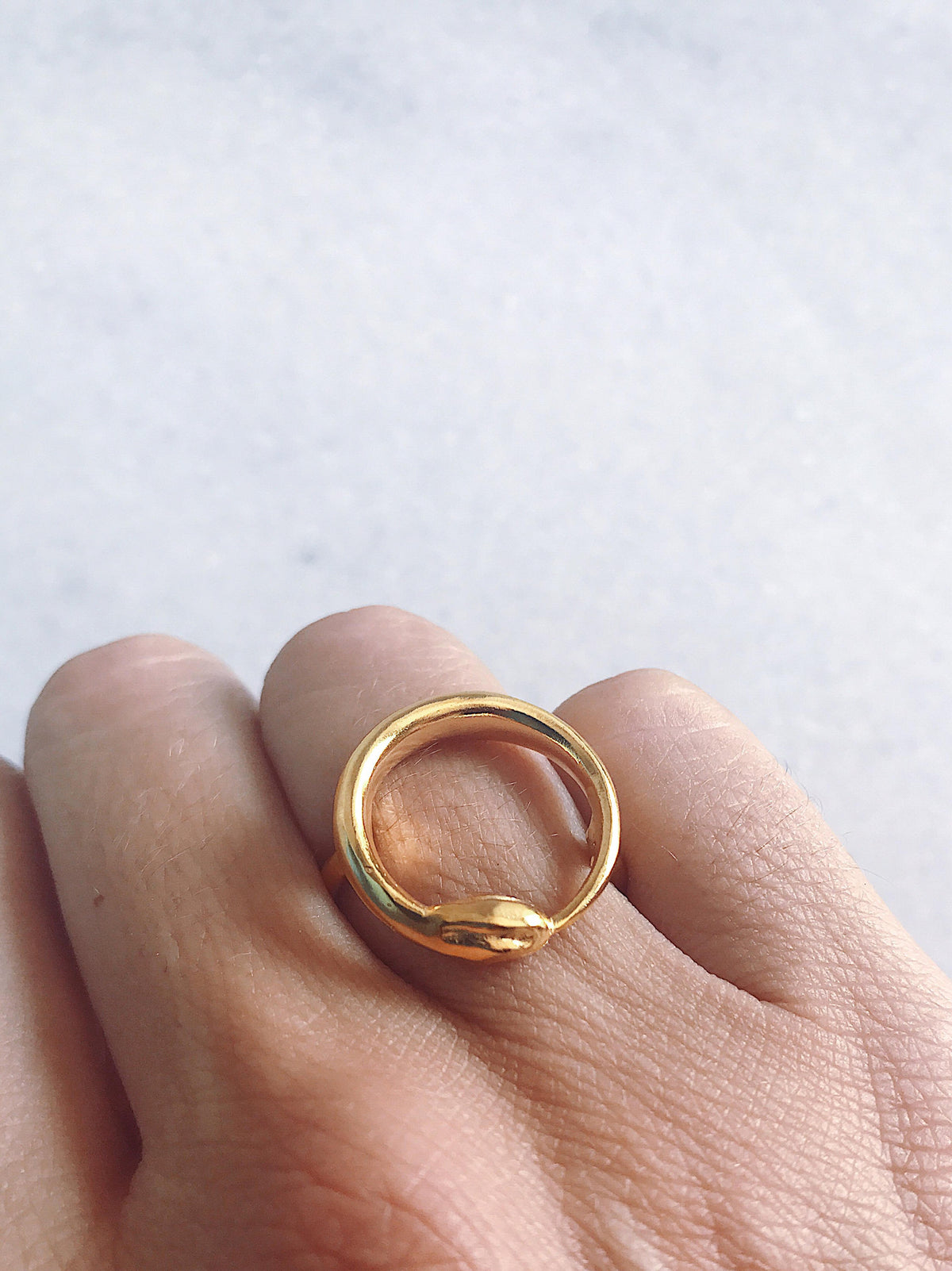 Ouroboros Ring: Gold filled on silver Alchemist Serpent Jewelry - KathyRossJewelry