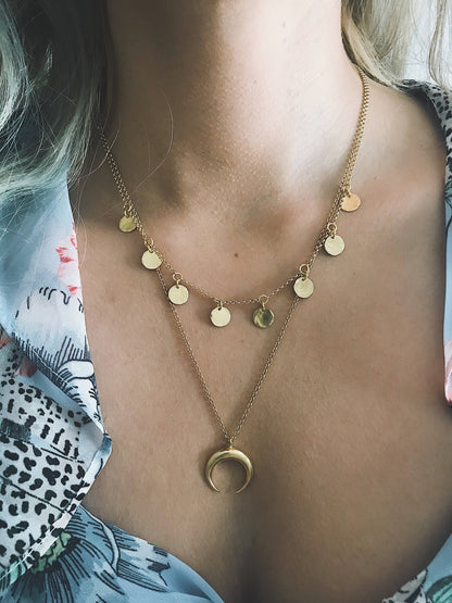 18k Gold filled sterling Silver 925 hammered round charms Necklace - KathyRossJewelry