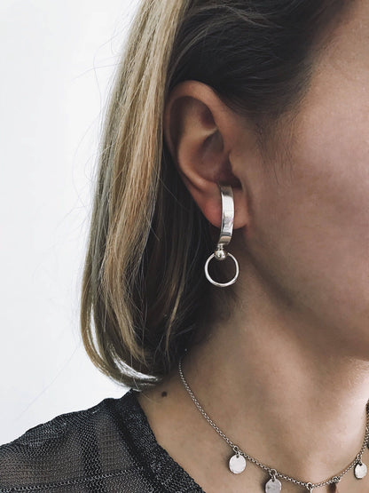 925 sterling Silver Ear Cuffs with hoops earrings - KathyRossJewelry