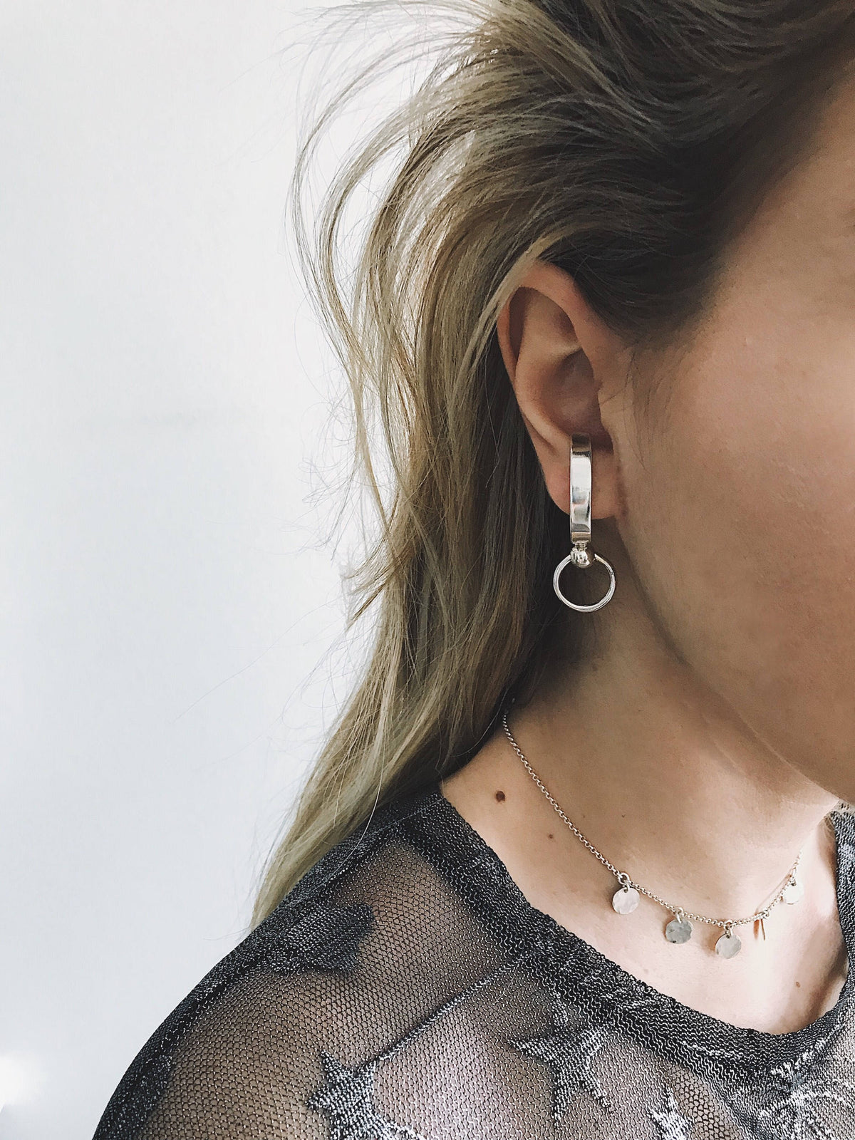 925 sterling Silver Ear Cuffs with hoops earrings - KathyRossJewelry