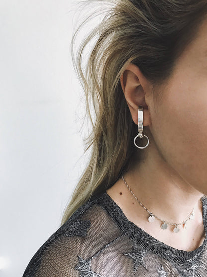 925 sterling Silver Ear Cuffs with hoops earrings - KathyRossJewelry