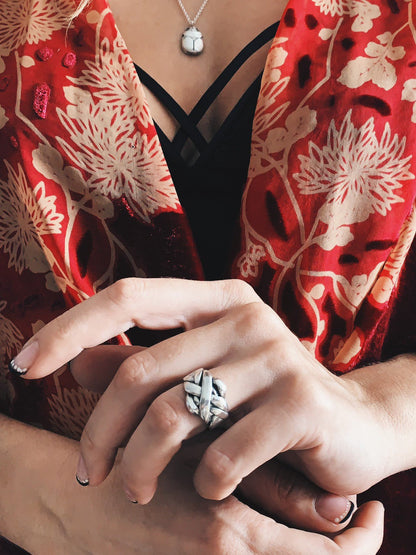 Sterling Silver Knot Ring: Gold filled Statement Ring - KathyRossJewelry