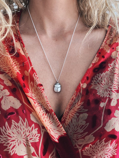 Scarab necklace hieroglyphics :Protection Amulet Gift solid sterling 925 silver pendant with chain - KathyRossJewelry