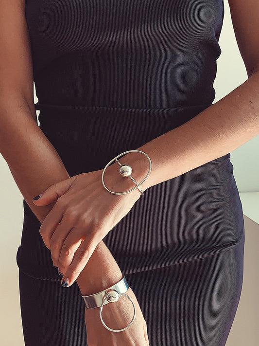 Sterling Silver geometric Cuff Bracelet - KathyRossJewelry