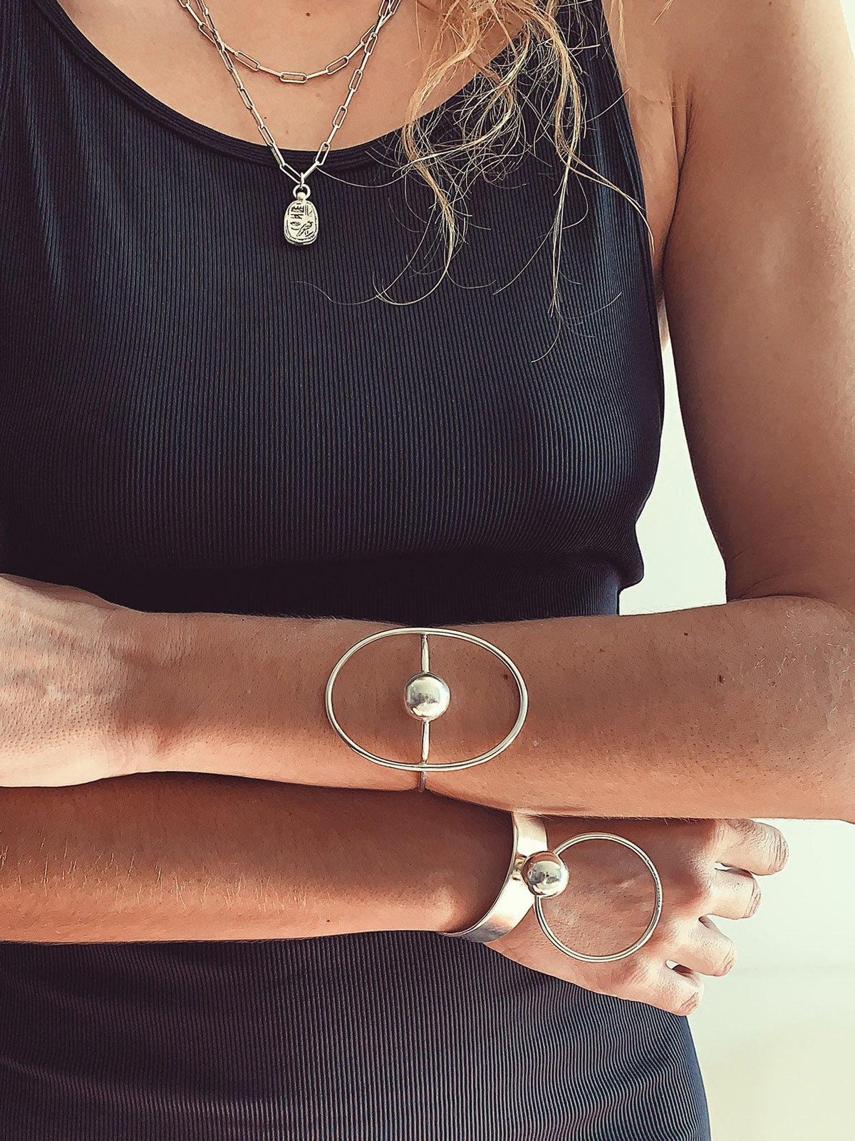 Sterling Silver geometric Cuff Bracelet - KathyRossJewelry
