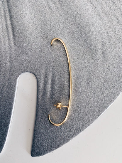 18k gold filled sterling silver long bar earring - KathyRossJewelry