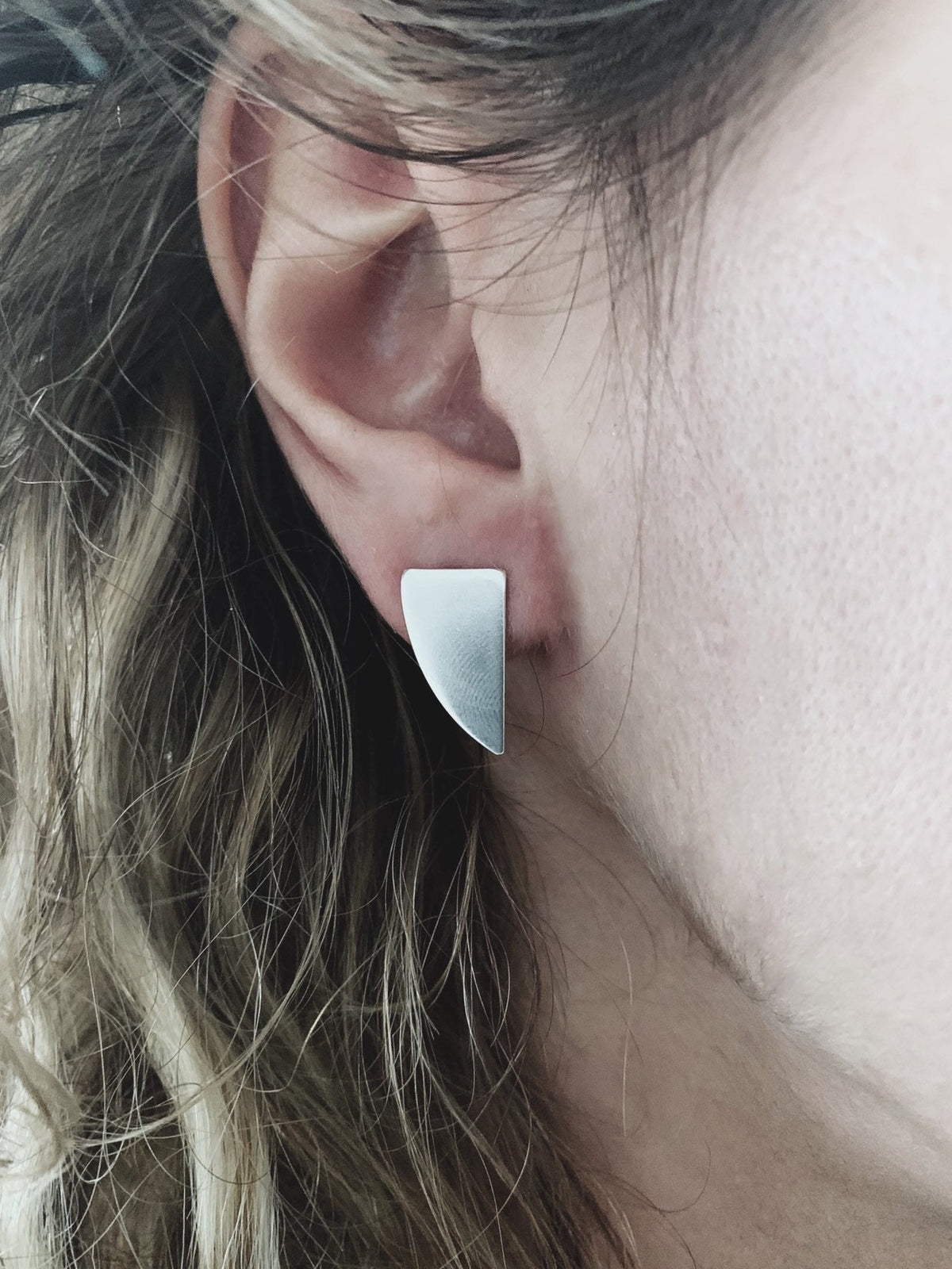 Sterling Silver Triangle Earrings: Geometric Ear Jackets - KathyRossJewelry