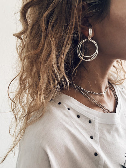 Gold Hoop Earrings:gold filled solid silver ear cuffs - KathyRossJewelry