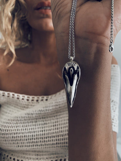 Sterling Silver 925 Raven pendant Necklace - KathyRossJewelry