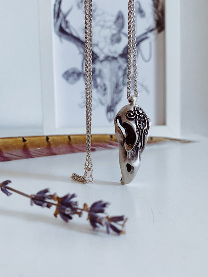 Sterling Silver 925 Raven pendant Necklace - KathyRossJewelry