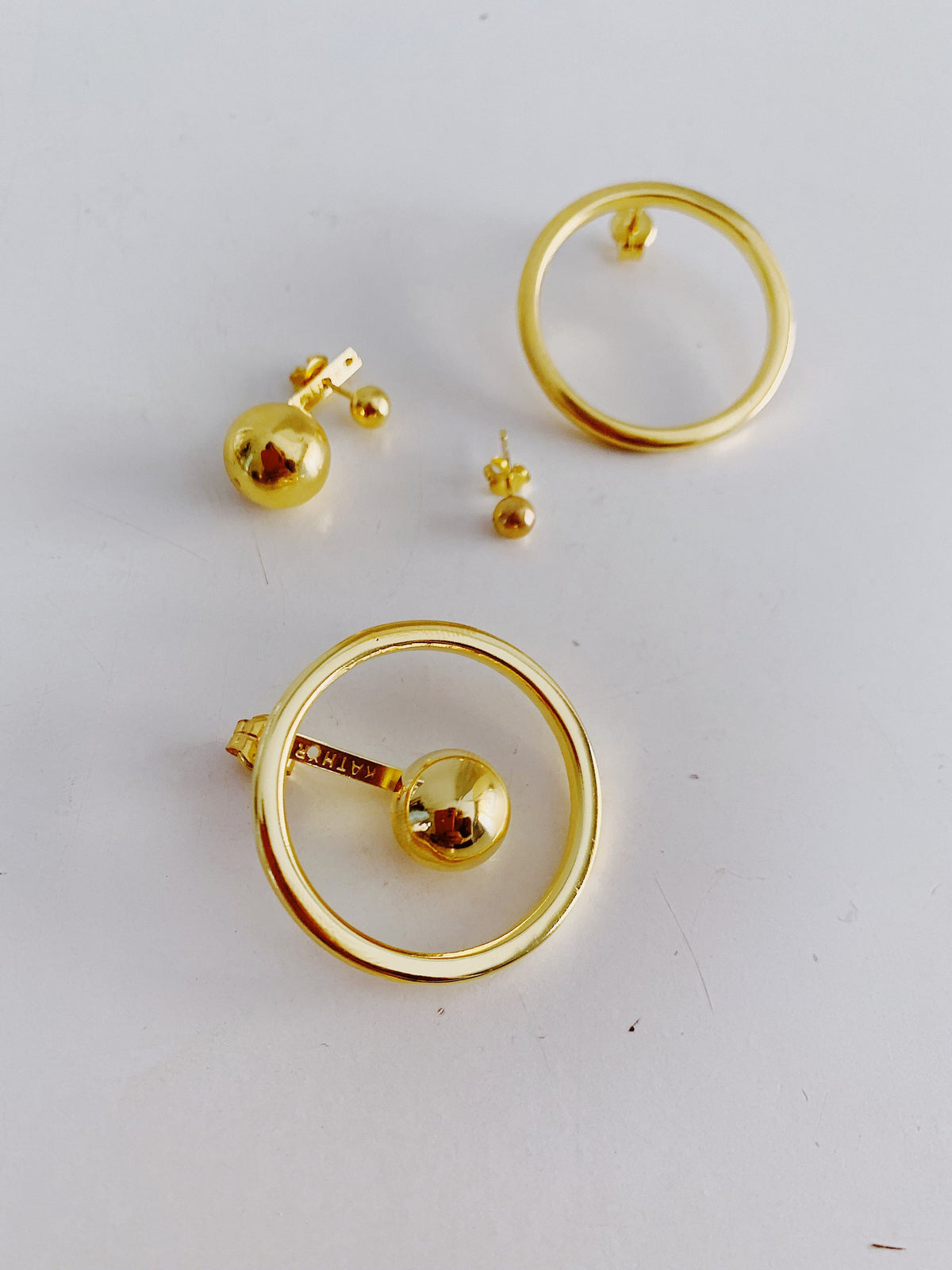 Sterling silver geometric orbital earrings - KathyRossJewelry