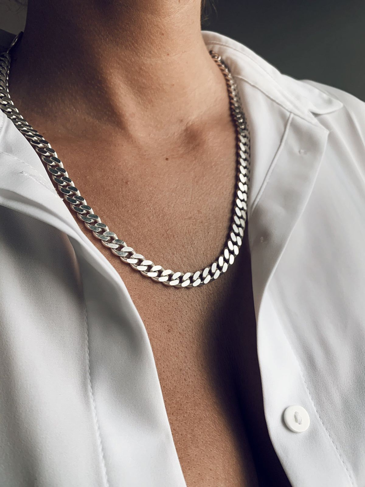 Bold Cuban solid silver 925 chain necklace - KathyRossJewelry