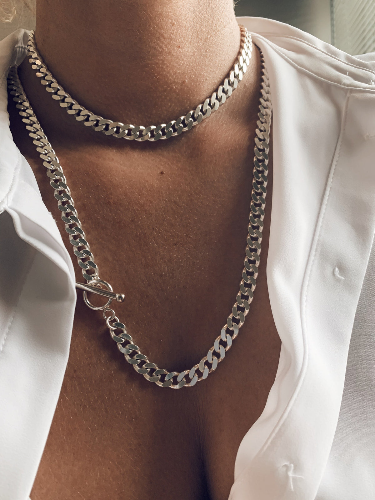 Bold Cuban solid silver 925 chain necklace - KathyRossJewelry