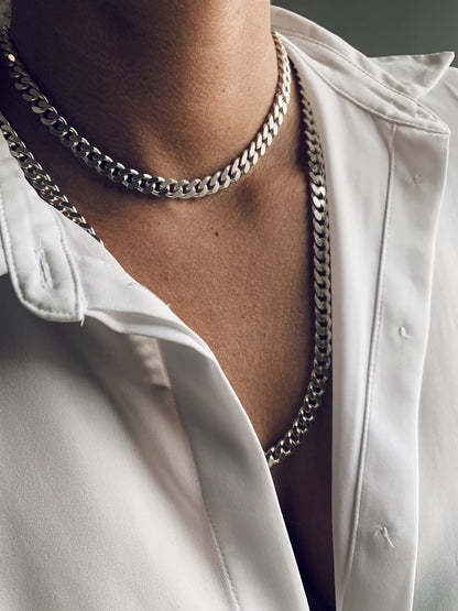 Bold Cuban solid silver 925 chain necklace - KathyRossJewelry