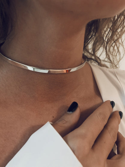 Sterling Silver 925 choker: Minimalist collar Necklace - KathyRossJewelry