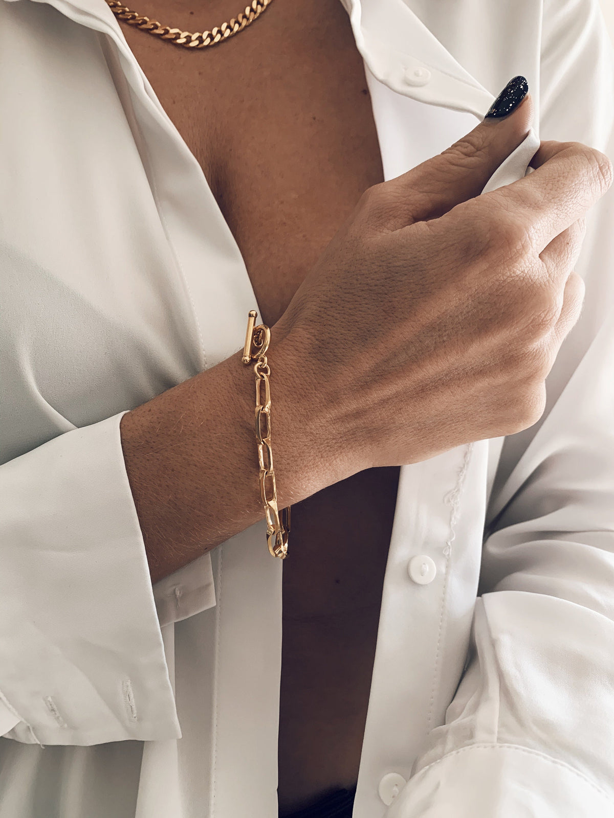 Link Chain Bracelet :18k gold filled on sterling silver - KathyRossJewelry