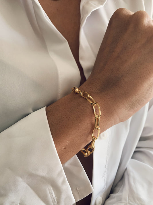 Link Chain Bracelet :18k gold filled on sterling silver - KathyRossJewelry