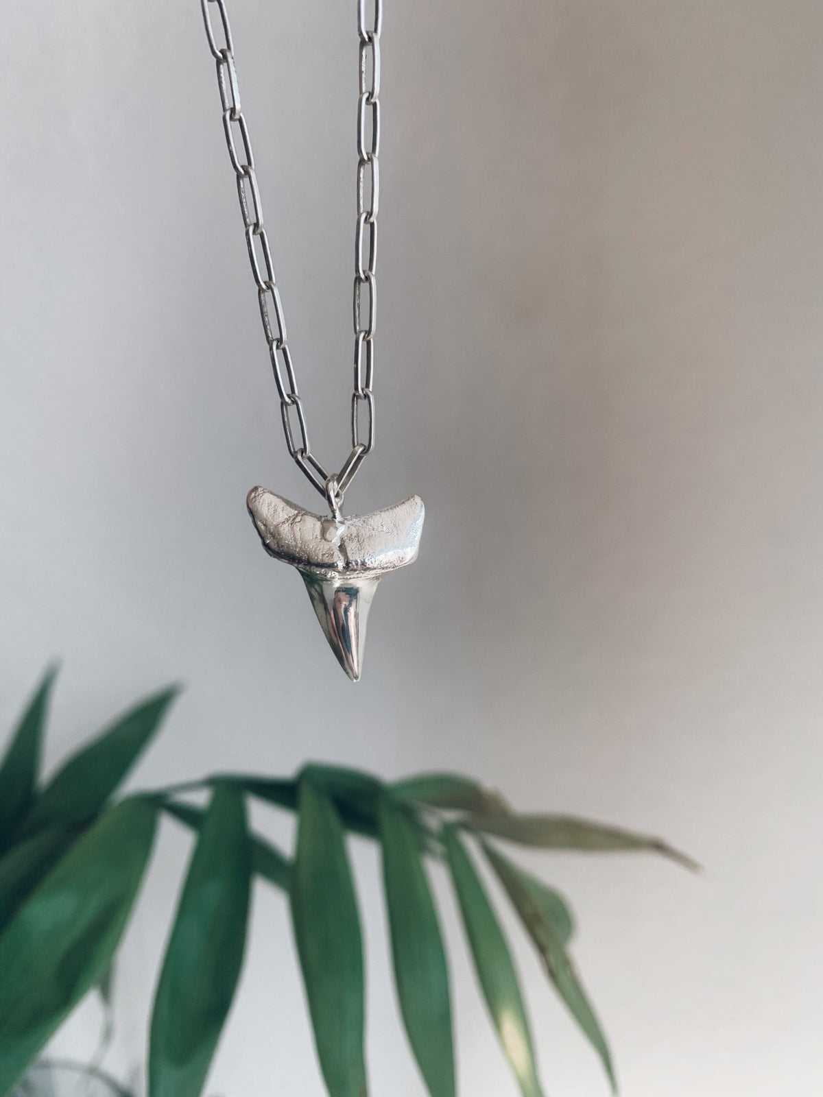 Gold Shark Tooth Necklace: solid Sterling Silver 925 Talisman amulet charm Pendant - KathyRossJewelry