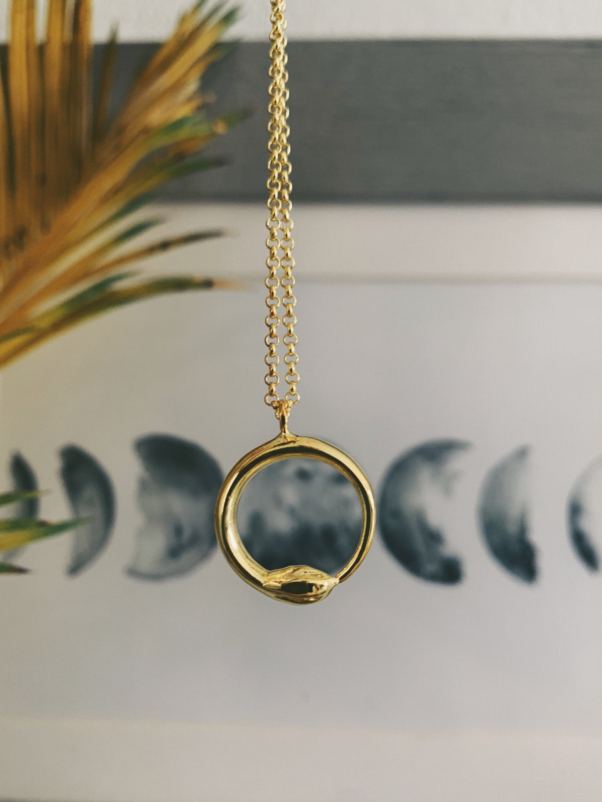 Gold Ouroboros Necklace: 18k gold filled Sterling Silver Serpent Pendant - KathyRossJewelry
