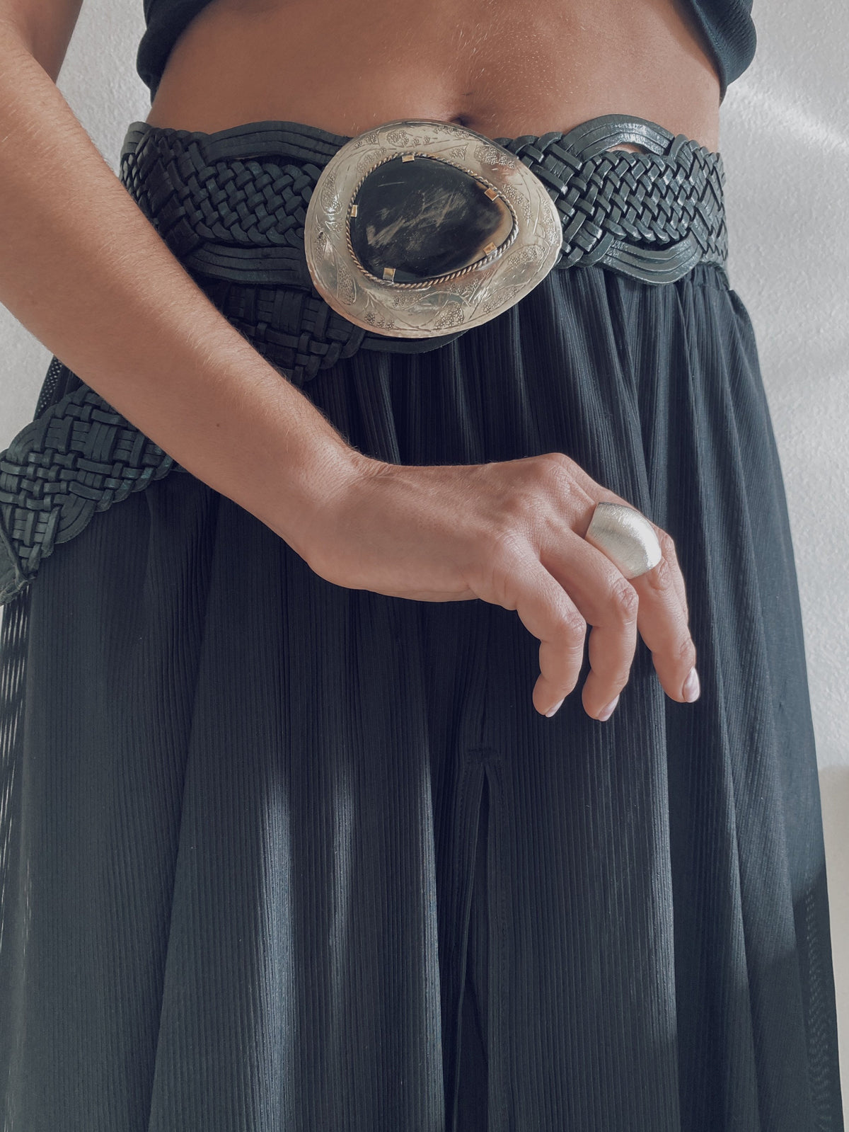Sterling Silver wide band with texture Ring - KathyRossJewelry
