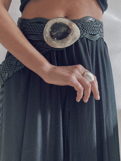 Sterling Silver wide band with texture Ring - KathyRossJewelry