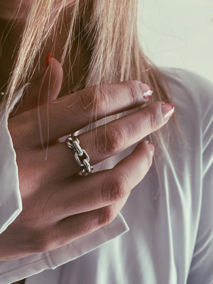 Solid sterling silver 925 links rings - KathyRossJewelry