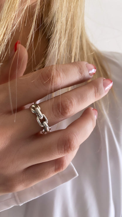 Solid sterling silver 925 links rings - KathyRossJewelry