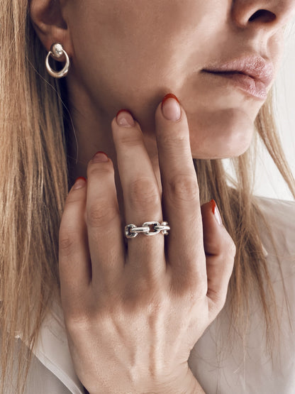 Solid sterling silver 925 links rings - KathyRossJewelry