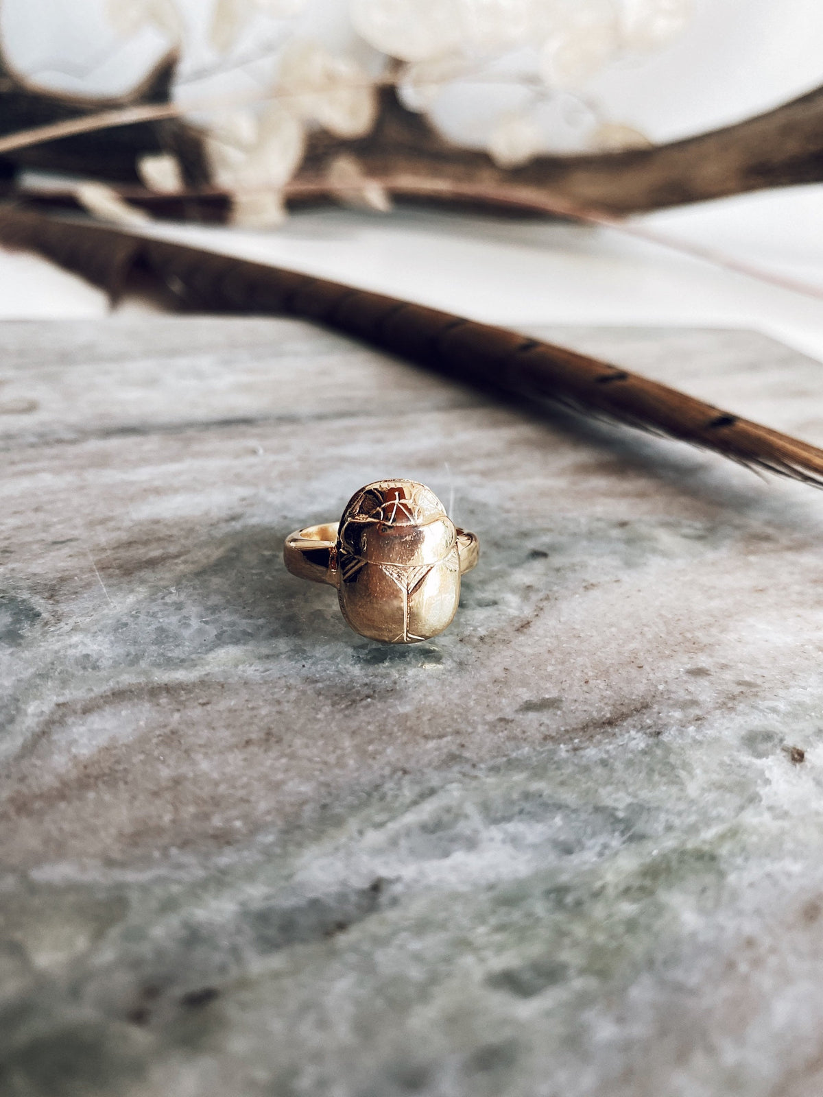 Gold Egyptian Scarab Ring: 925 Silver ancient Egyptian jewelry with Hieroglyphics Protection Amulet Gift - KathyRossJewelry