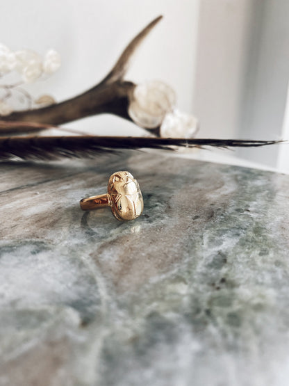 Gold Egyptian Scarab Ring: 925 Silver ancient Egyptian jewelry with Hieroglyphics Protection Amulet Gift - KathyRossJewelry
