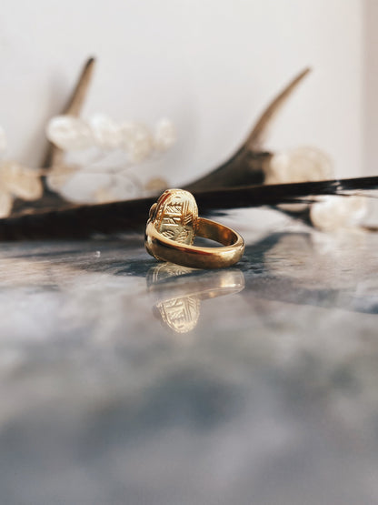 Gold Egyptian Scarab Ring: 925 Silver ancient Egyptian jewelry with Hieroglyphics Protection Amulet Gift - KathyRossJewelry