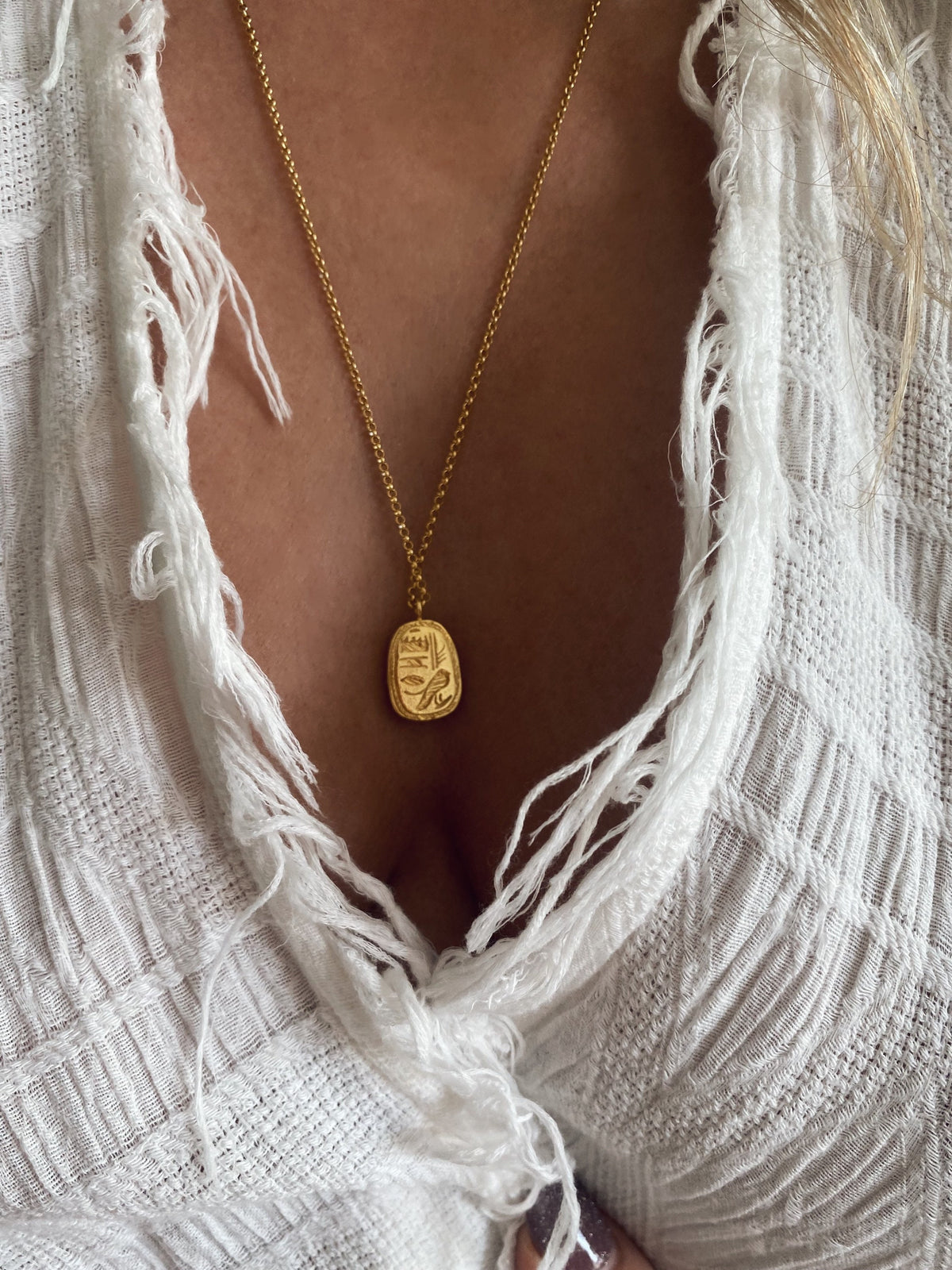 Egyptian Scarab 18k gold filled solid sterling silver 925 necklace : Protection Amulet Gift - KathyRossJewelry