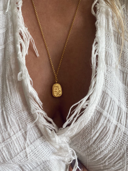 Egyptian Scarab 18k gold filled solid sterling silver 925 necklace : Protection Amulet Gift - KathyRossJewelry