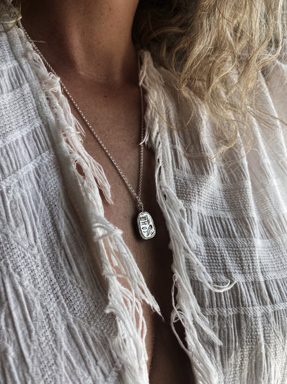Solid sterling Silver Egyptian Scarab charm Necklace , Protection Amulet Gift - KathyRossJewelry