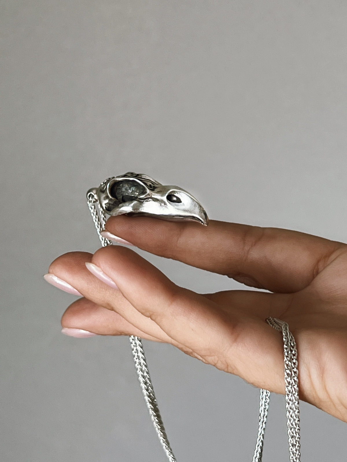 Sterling Silver 925 Raven pendant Necklace - KathyRossJewelry