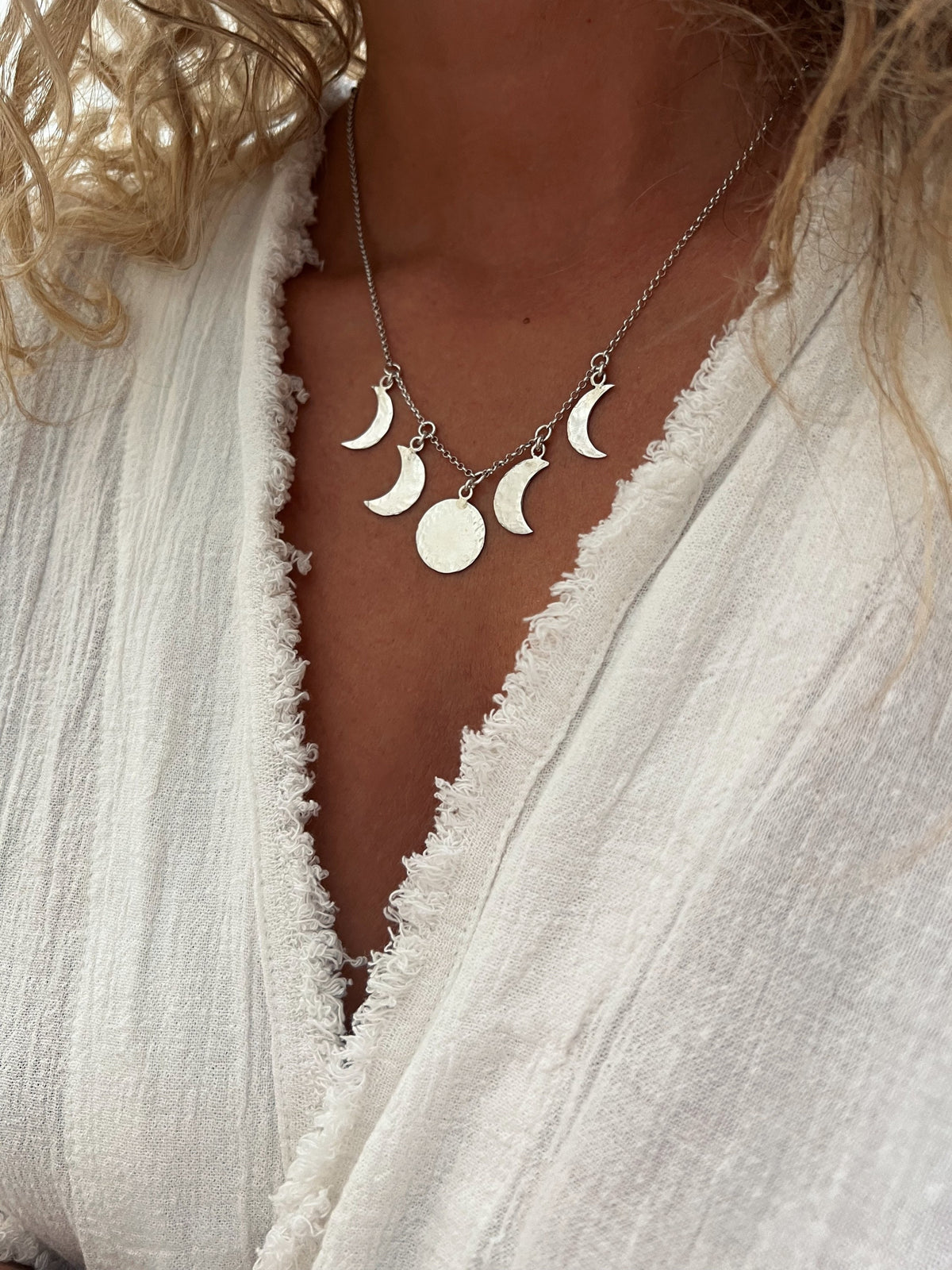 18k gold filled sterling silver Moon phase necklace - KathyRossJewelry