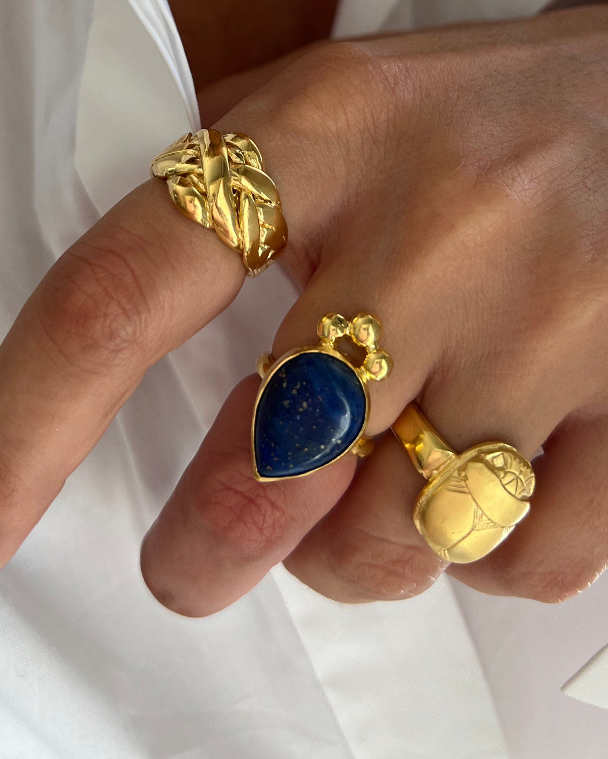 Gold Egyptian Scarab Ring: 925 Silver ancient Egyptian jewelry with Hieroglyphics Protection Amulet Gift - KathyRossJewelry