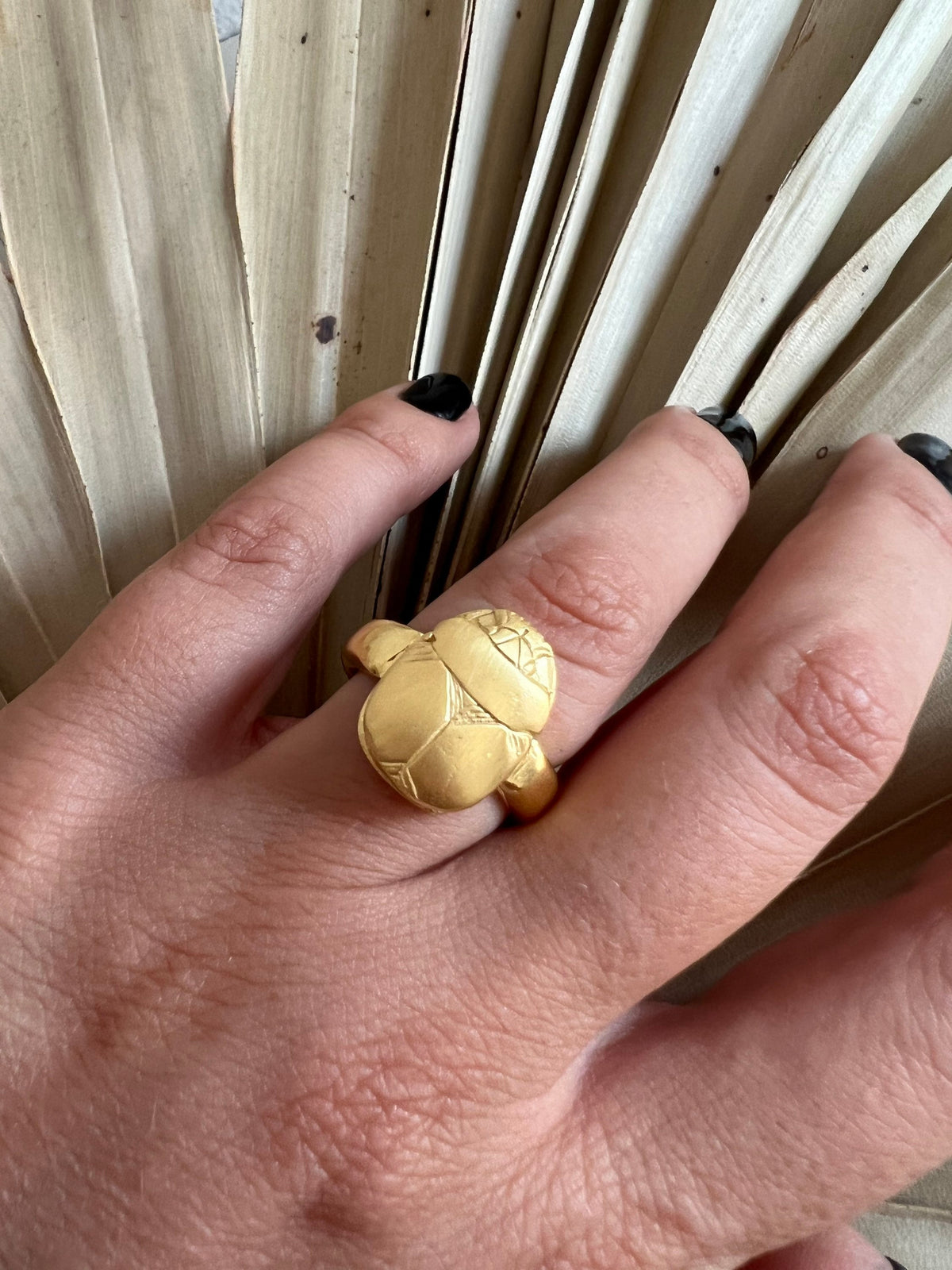Gold Egyptian Scarab Ring: 925 Silver ancient Egyptian jewelry with Hieroglyphics Protection Amulet Gift - KathyRossJewelry