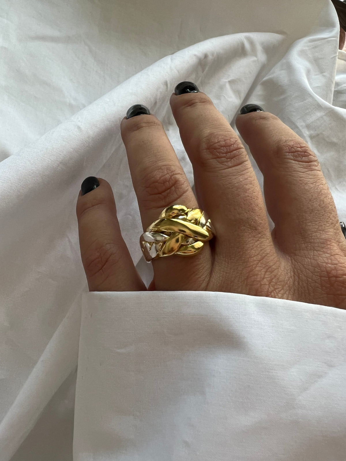 Sterling Silver Knot Ring: Gold filled Statement Ring - KathyRossJewelry