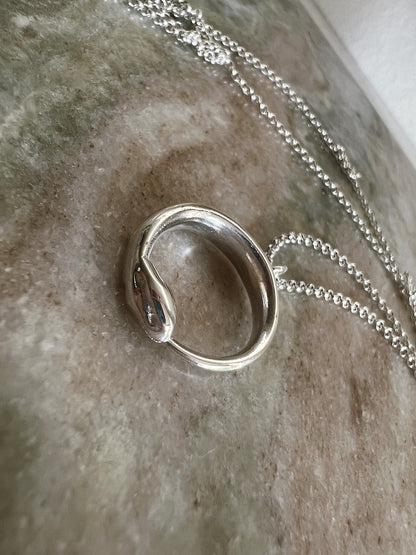 Sterling Silver Ouroboros Snake Necklace: Alchemist’s Serpent pendant - KathyRossJewelry