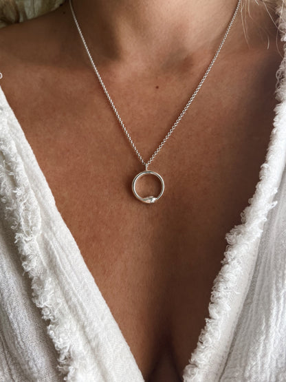 Sterling Silver Ouroboros Snake Necklace: Alchemist’s Serpent pendant - KathyRossJewelry