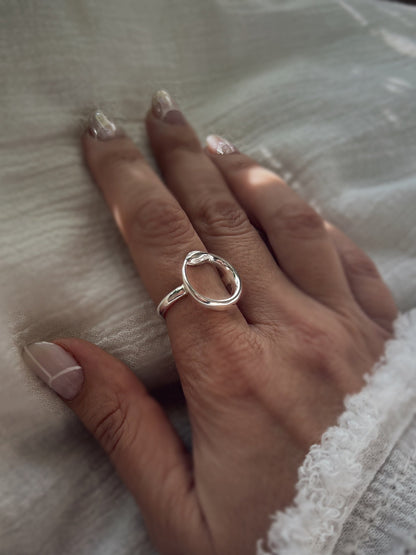 Solid sterling Silver Ouroboros Snake Ring: hollow ring - KathyRossJewelry