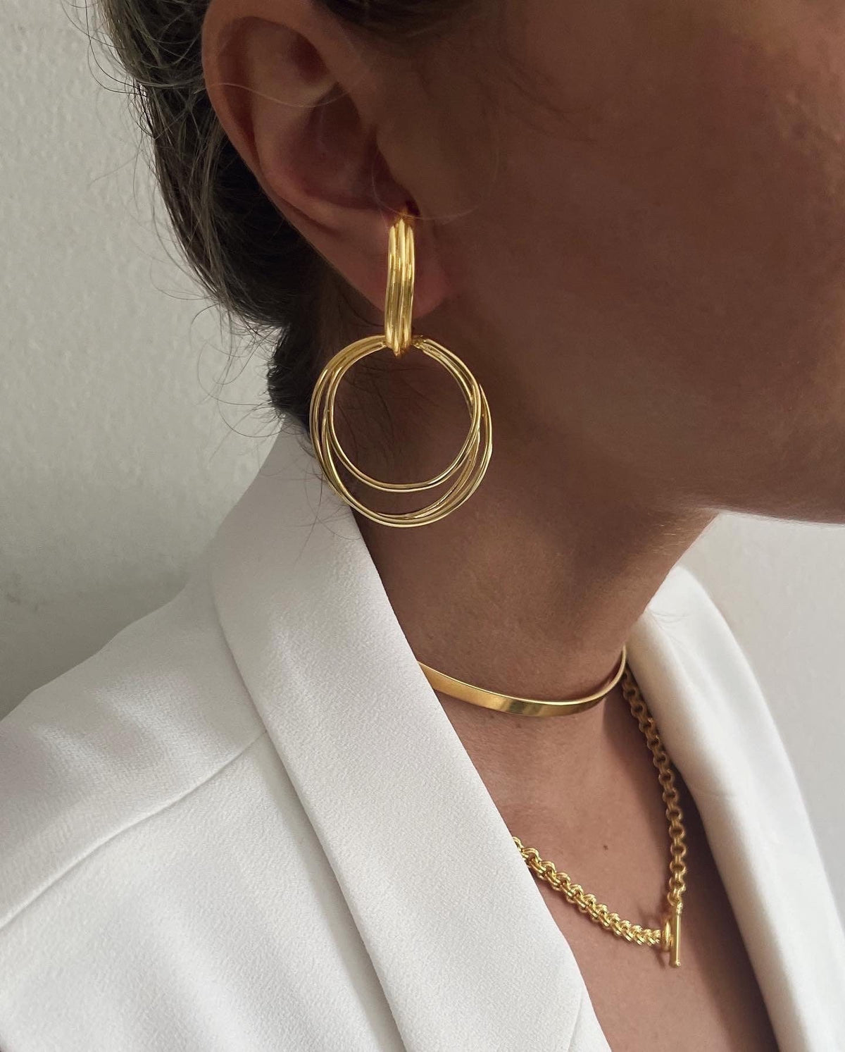 Gold Hoop Earrings:gold filled solid silver ear cuffs - KathyRossJewelry