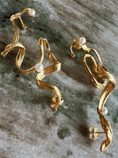 Pearl Ear Climbers: gold filled Solid Sterling Silver 925 earrings - KathyRossJewelry