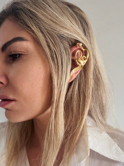 Pearl Ear Climbers: gold filled Solid Sterling Silver 925 earrings - KathyRossJewelry