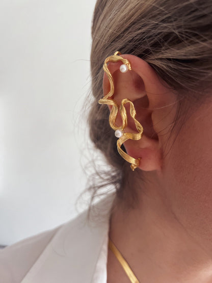 Pearl Ear Climbers: gold filled Solid Sterling Silver 925 earrings - KathyRossJewelry